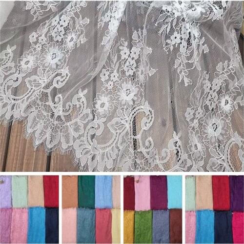 3M/Lot 42 Colors Can Choose Nylon Eyelash Lace Fabric DIY Skirt Dress Underwear Wedding Soft Bilateral Lash Trim Accessories