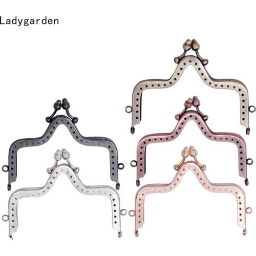 5PCS DIY Making Clutch Bag Kiss Clasp Lock Metal Purse Frame Handles Bags Accessories Antique Bronze Handbag Hardware 10CM