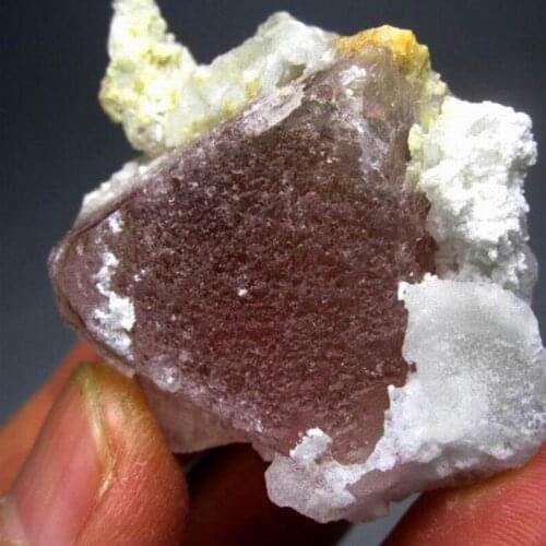 65g Pink Octahedral Fluorite w/ Quartz - crystals and stones healing Mineral specimen Home Decor feng shui decoration