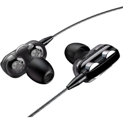 A4 Universal Wire Control Double Moving Coil Subwoofer Earphone In-ear Earplugs Headset Earphone 20-20000Hz Phone Accessories