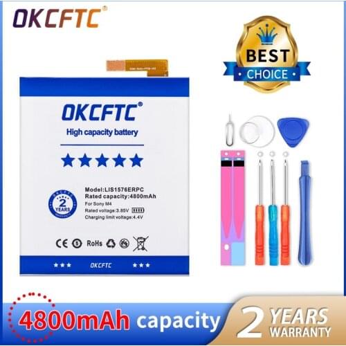 OKCFTC 4800mAh LIS1576ERPC Battery For SONY Xperia M4 Aqua E2303 E2333 E2353 E2306 E2312 E2363 AGPB014-A001 Battery