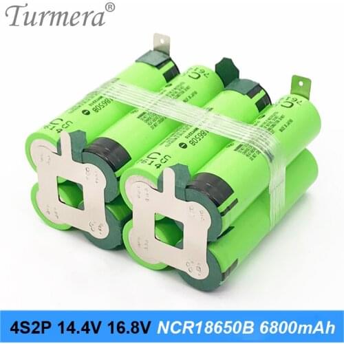 Battery Pack 4S2P 18650 NCR 18650B 6800mAh 16.8v 14.4v Welding Solder Battery for Screwdriver Tools Battery Customized Battery