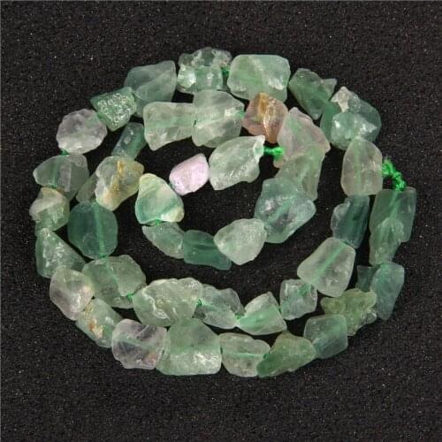 Irregular Natural Raw Stone Freeform Rough Green Fluorite Beads 7-11MM Minerals Quartzs Crystal Loose Beads DIY Jewelry Making
