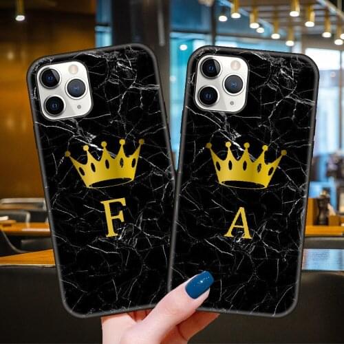 Phone Case For Apple IPhone 12 Mini 11 Pro XS MAX XR X 8 7 6 Plus 2020 Black Cover Back Luxury Shell Tpu Alphabet Letters king
