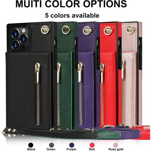 Flip Wallet Case for iPhone 11 12 Pro XS Max Zipper Leather Case Protect Cover for iPhone 7 Plus 8 Plus Mobile Phone Case Stand