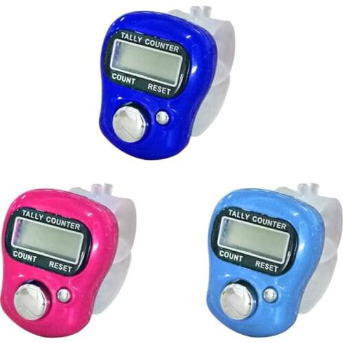 Electronic Digital Counter Mini LCD Hand Held Finger Ring Tally Counter Stitch Marker Plastic Row Counter