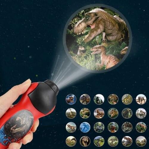 Flashlight Sleeping History Early Education Model Torch Flashlight Night Study Learning Fun Toys Dinosaur Shark Projector Toy