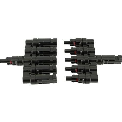 Photovoltaic Connector Electrical Pv 1pair X Pv T Branch Parallel Connection 30a Solar Panel Cable Wire Connect One In Five Out