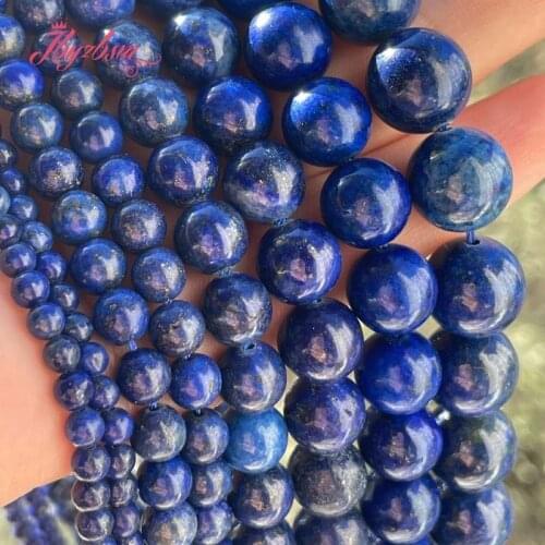 3,4,6,8,10,12,16mm Round Blue Lapis Lazuli Stone Beads For DIY Necklace Bracelet Jewelry Making Loose Strand 15" Free Shipping