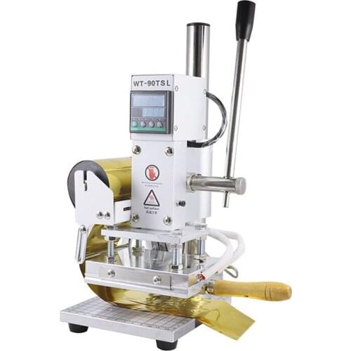 Small manual Leather stamping machine Wood stamping T-slot Movable word type Copper die Stamping machine WT-90TSL