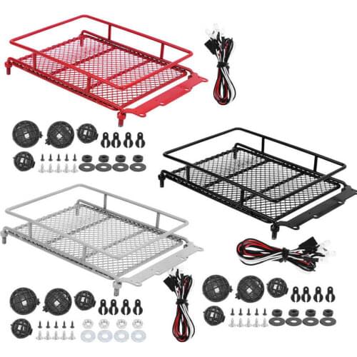 RC Metal Roof Rack Luggage Carrier with LED Light Fit for MN 1/12 RC Crawler MN90/MN90K RC Model Car Spare Parts Roof Rack