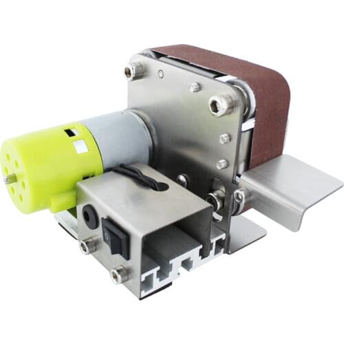 Mini Belt Sander Electric Sanding Polishing Grinding Machine 7 Variable Speed with 10 Sanding Belts for Polishing Wood Metal