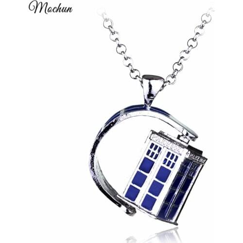MQCHUN Dr. Mysterious Police Box House Alloy Pendant & Neckalces Necklace Halloween Pendants Movie Jewelry Xmas Gift