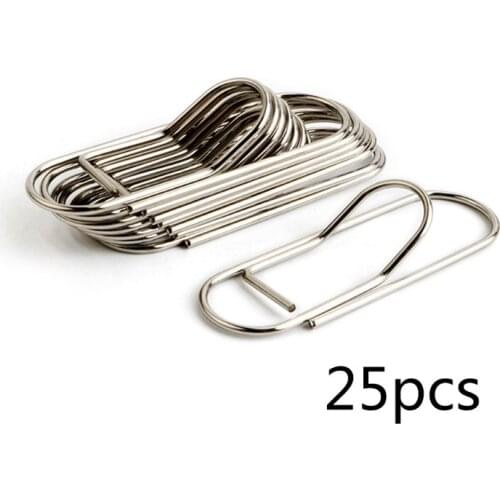 2021 New 25Pcs Stainless Steel Pen Holder Clip for Notebook Journals Paper Office Supply