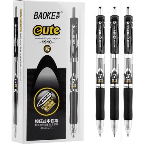 12 Pack Burke Pc1909 Push Neutral Pen 0.7mm Jump Signature Pen Bullet Pen Business Student Pen Black Neutral Pen