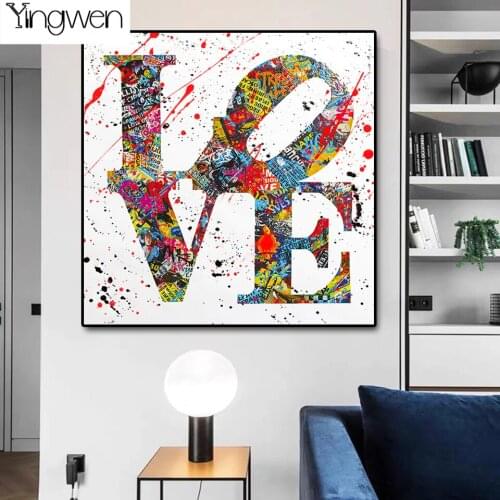 Nordic Graffiti Art DIY Diamond Painting LOVE Full Diamond Mosaic Picture Cross Stitch Kit Home Decor Handmade Beads Embroidery