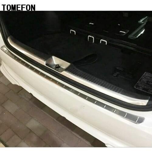 TOMEFON ABS Chrome For Toyota Estima Previa Tarago 2016 Rear Trunk Bumper Tail Door Sill Auto Accessories Car Styling