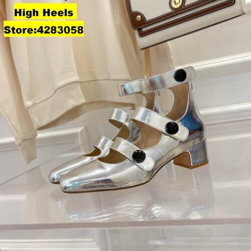 Designer Fashion Women Shoes Doll White Leather Buckle Strappy Round Toe Maryjanes High Heels Prom Evening Bridal wedding shoes