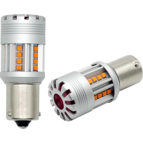 VANSSI Bau15s PY21W LED Bulbs Amber Yellow 2800LM Extremly Bright No Hyper Flash Error Free T20 7440 WY21W LED Bulbs With Fans