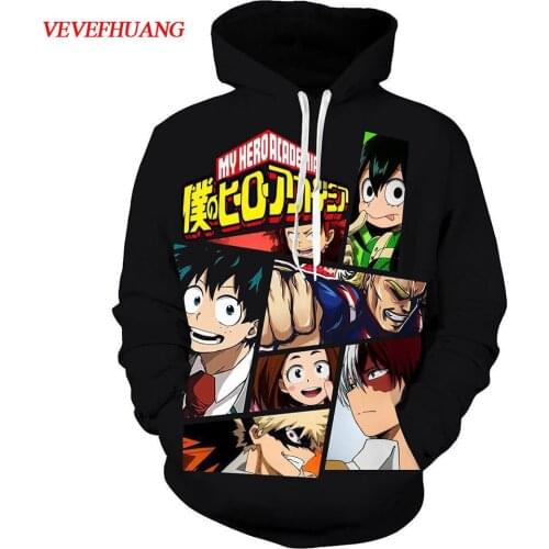 VEVEFHUANG 3D My Hero Academia sweatshirts Plus size uniform Men Women hoodies cosplay costume College clothing Top New