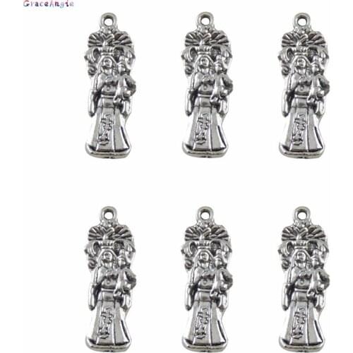 GraceAngie 40Pcs Vintage Jewelry Virgin Mary Pendant For Necklace Bracelat Charms DIY Findings Women Jewelry Easter Days Gift