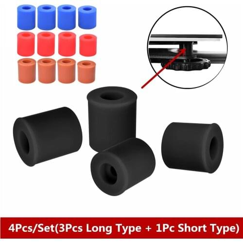 3D Printer Hot Bed Leveling Silicone Column Set 3 Long +1 Short for Ender 3 CR10 CR10S Printer High Temperature Resistance Parts