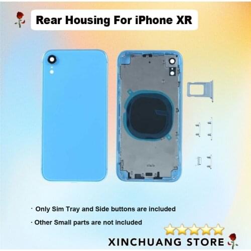 Premium Quality Rear Housing Assembly For iPhone XR with Mid Frame Rear Glass Sim Tray Camera lens with Frame with Tools