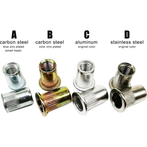 10/20pcs M3 M4 M5 M6 M8 M10 M12 304 Stainless Steel Carbon Steel Aluminum Flat Countersunk Head Rivet Nut Insert Rivnut Nutsert