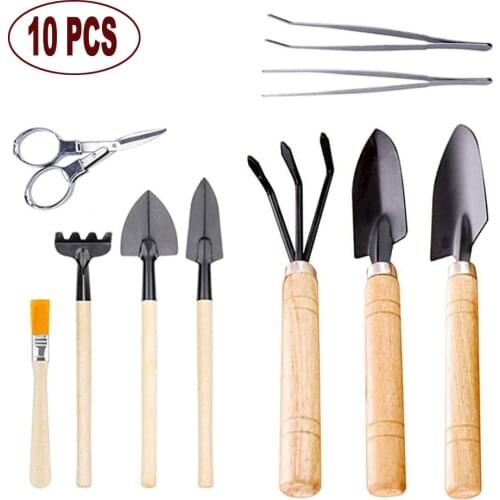 10Pcs /Set Shovel Rake Planting Tools Combination Home Gardening Tool Set Balcony Home-grown Mini Digging Suits garden tools
