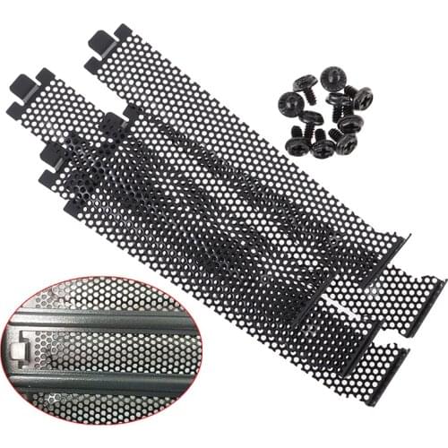 10Pcs/lot Black Hard Steel Dust Filter Blanking Plate PCI Slot Cover With Screws