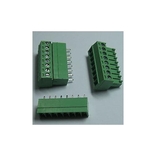 12 pcs Screw Terminal Block Connector 3.5mm 8 pin/way Green Pluggable Type