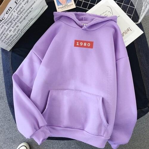 1980 Funny Mens Couple Hoodies Print Oversized Student Warm Hoodie Sweatshirt Harajuku Female Poleron Mujer Streetwear