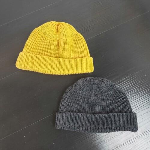 2020 Fashion Hip Hop Beanie Hat Skullcap Sailor Cap Short Melon Skin Beanies Autumn Winter Solid Color Casual Beanie Hat