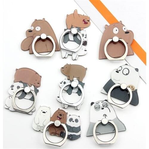 3PCS/LOT 360 Degree Cartoon Animal Finger Ring Smartphone Stand Holder Mobile Phone Funny Bear Holder Stand For iPhone All Phone