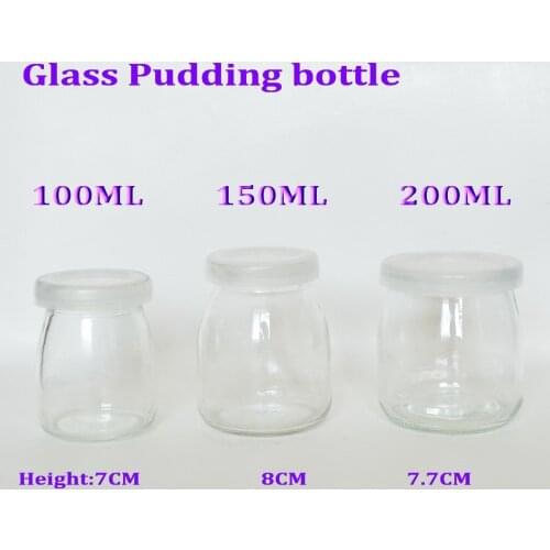 4pcs/lot 100Ml/150ML/200ML ice cream glass pudding cup with lids Honey Yogurt cup Mini cup Jelly Milk glass Container plumyl