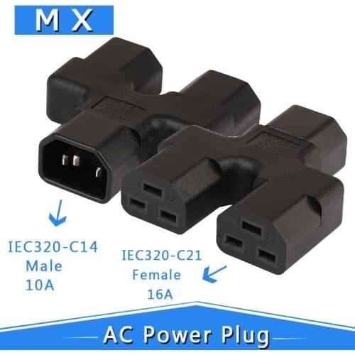 C14 to C21, IEC 320 C14 Male to Dual 2 * C21 Female Power Adapter, Power Adapter, UPS PDU Power Adapter