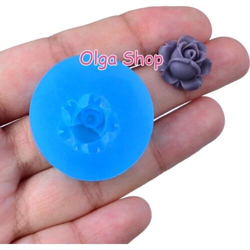 HYL348 15.2mm x 15.5mm Flower Silicone Mold Fondant Cake Decoration Candy Resin Clay Earrings Necklace Craft Soap Candle
