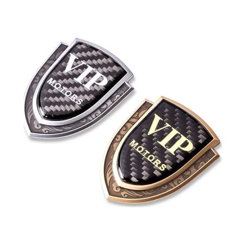 Gold Metal Carbon Fiber VIP Club Luxury Auto Trunk Rear Fender Emblems Badge Decal Sticker Car Accessories