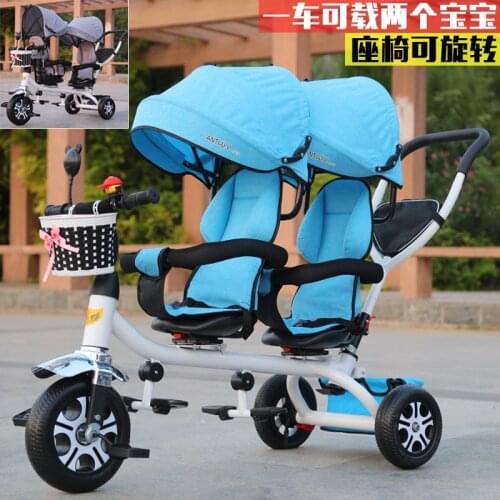 Childrens Tricyclosan Twin Trolley Two-baby Stroller Baby Stroller Stroller Trikes Kid Kick Scooter