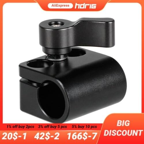 HDRIG Single 15mm Rod Clamp Adapter With 1/4"-20 Mounting Screws for DSLR Camera Accessories