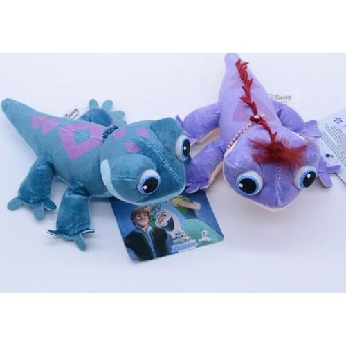 Disney 13CM Frozen 2 Bruni Elsa Olaf Toys Chameleon Anime Cartoon Figure Plush Dolls Toys Keychain Pendant Kid Birthday Gift