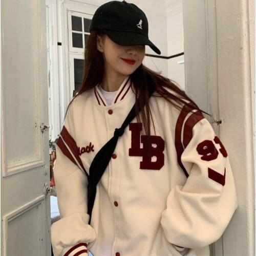 Harajuku BF jacket 2021 spring and autumn new loose Japanese college style baseball uniform mid length jacket female student ins