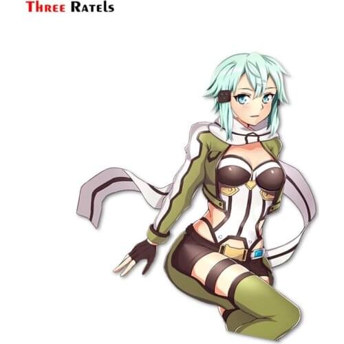 Three Ratels FC306 SINON KISS Cute Cartoon 3D Stickers For Car Sexy Anime Girls Nude Decal