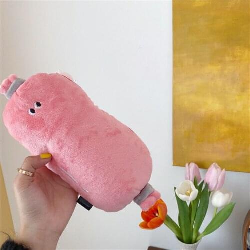 Cute Plush Hot Dog Bacon Pencil Case Student Stationery Storage Bag Kawaii School Supplies Back To School Cute Cartoon Bag