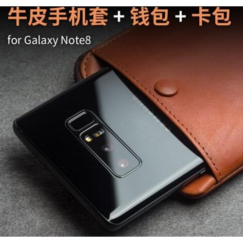 Multi-function Genuine Leather Pocket Cover for Sumsang Note8 Fashion Business Wallet Card Slots Bag Case for Galaxy Note 8