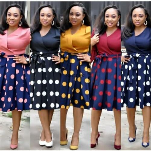 2021 new summer elegent fashion style african women printing plus size polyester dress L-3XL