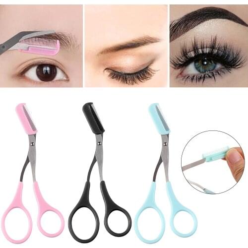 New Eyebrow Trimmer Scissors With Comb Remover Makeup Tools Hair Removal Grooming Shaping Shaver Trimmer Eyelash Hair Clips