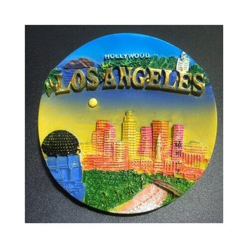 New York Los Angeles Fridge Magnets USA Tourist Souvenir 3D Handmade Refrigerator Magnetic Sticker Gift Crafts