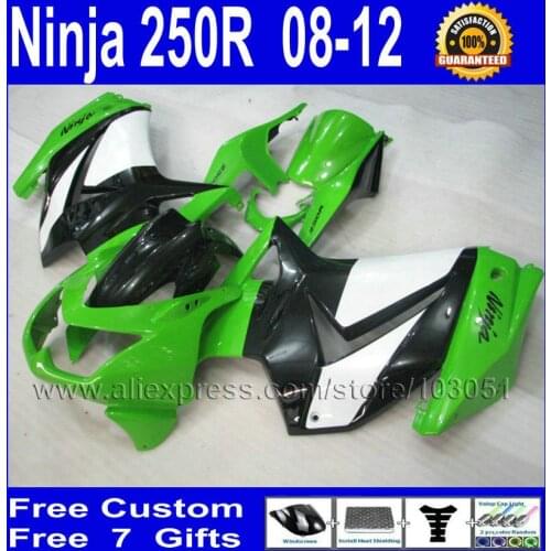 Fairing kit for ninja 250r Kawasaki 2008 2009 2011 2013 ZX250R green black 08 10 11 12 EX250 EX 250R motorcycle fairings kit