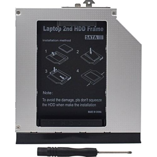 2TB Aluminum 2nd HDD Caddy 12.7mm SATA 3.0 2.5" SSD HDD Enclosure Case For HP Compaq 6530B 6535B 6730B 6730S 6735B 6735S Optibay